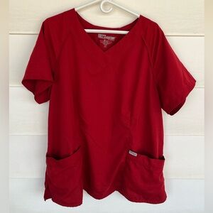 Women’s 2XL Red Grey’s Anatomy Scrub Top